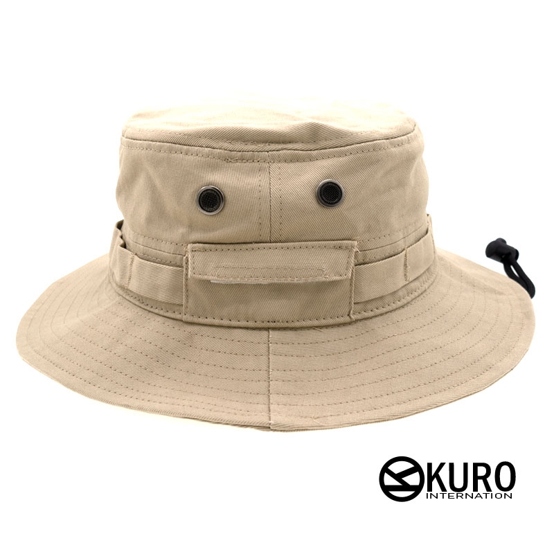 KURO-SHOP 卡其色 棉質 奔尼帽 漁夫帽(可客製化電繡)