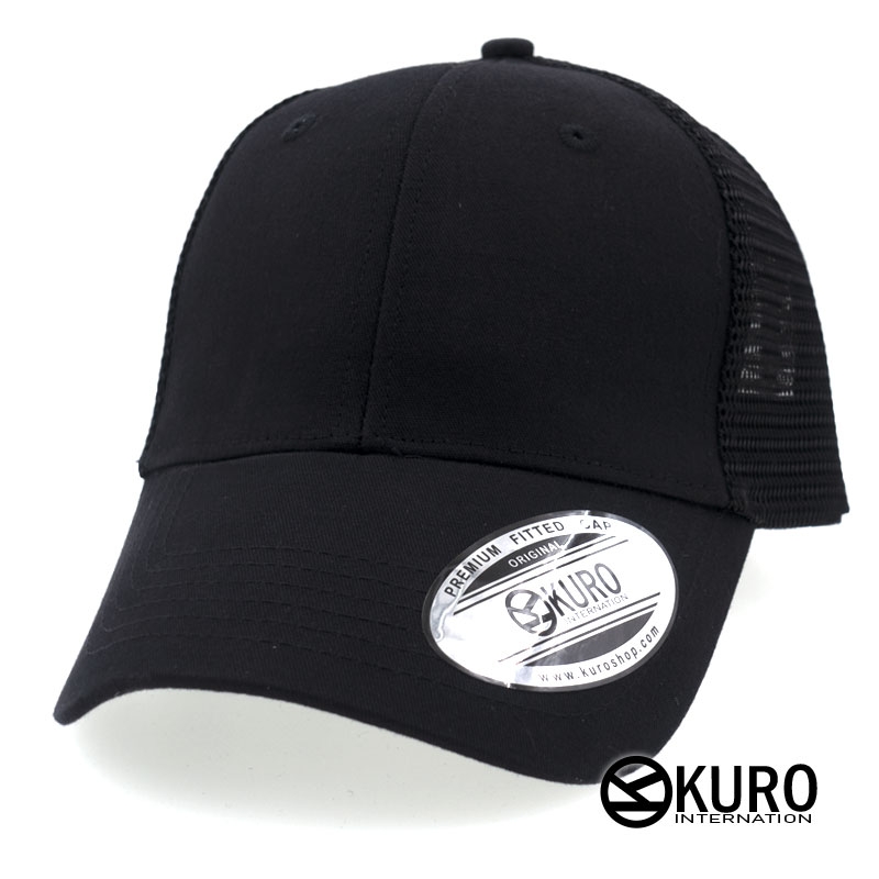 KURO-SHOP-黑色布網帽 老帽棒球帽