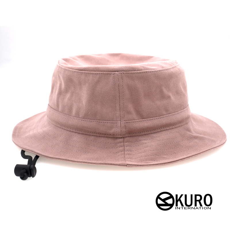 KURO-SHOP 粉紅色水洗棉質漁夫帽(可客製化電繡)