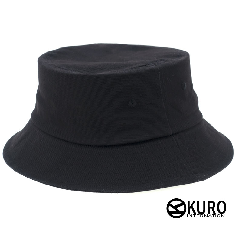 KURO-SHOP 黑色 窄帽沿 漁夫帽(可客製化電繡)