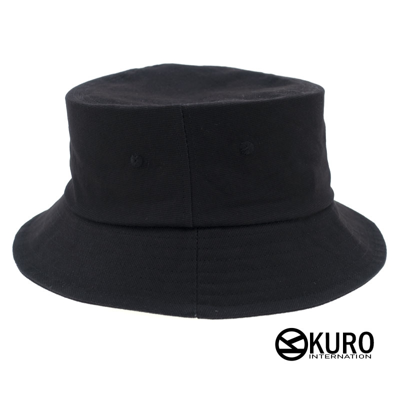 KURO-SHOP 黑色 窄帽沿 漁夫帽(可客製化電繡)