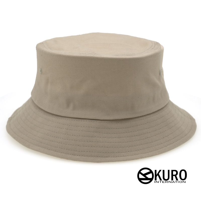 KURO-SHOP 卡其色 窄帽沿 漁夫帽(可客製化電繡)