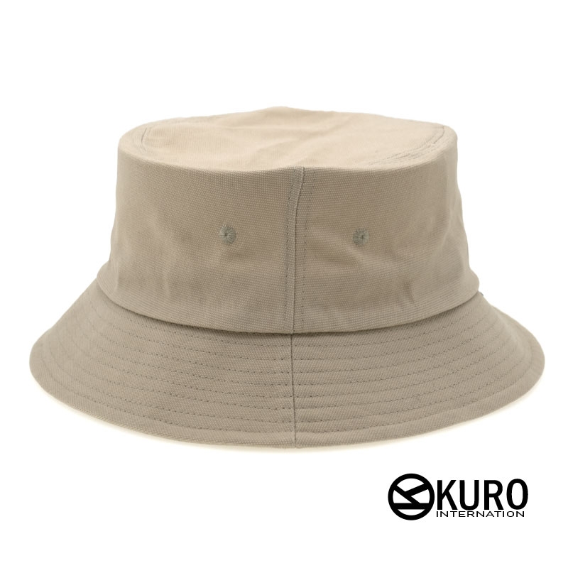 KURO-SHOP 卡其色 窄帽沿 漁夫帽(可客製化電繡)