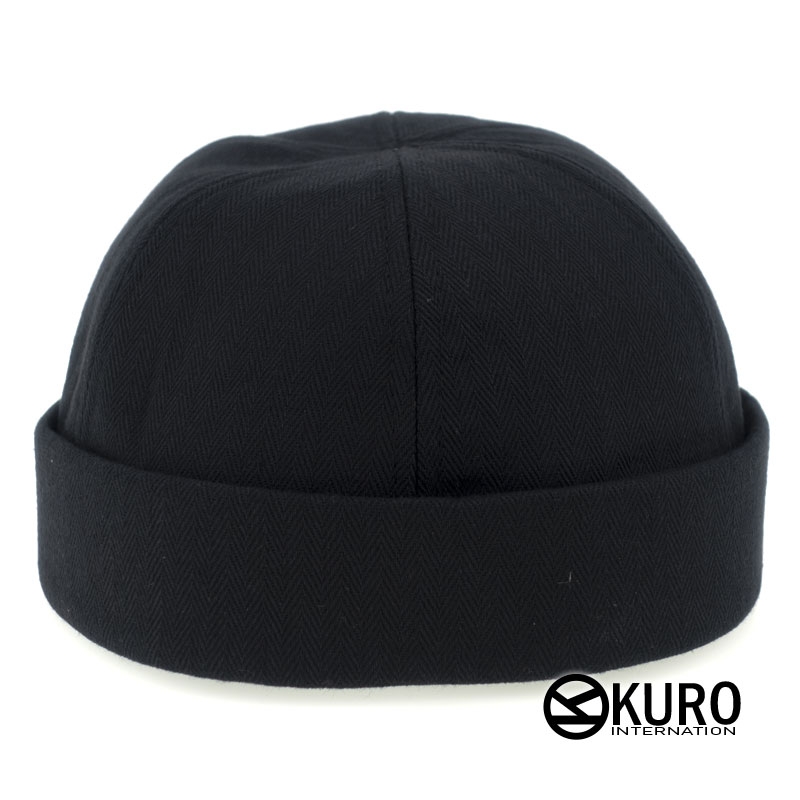 KURO-SHOP 黑色棉質水兵帽 雅痞帽 瓜皮帽 (可客製化)