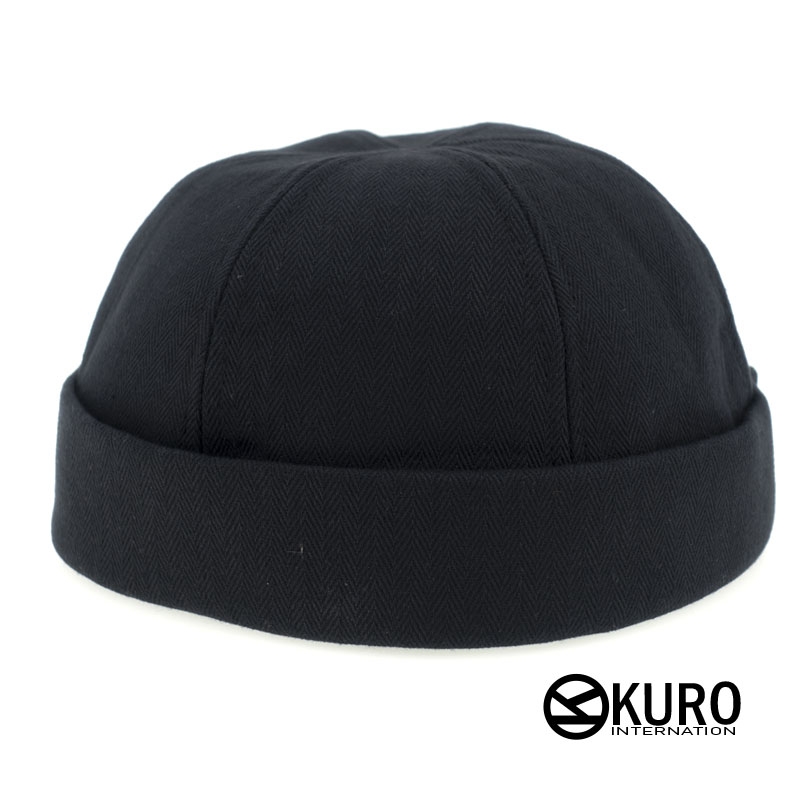 KURO-SHOP 黑色棉質水兵帽 雅痞帽 瓜皮帽 (可客製化)