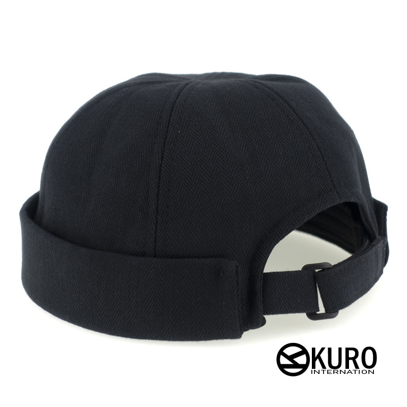 KURO-SHOP 黑色棉質水兵帽 雅痞帽 瓜皮帽 (可客製化)
