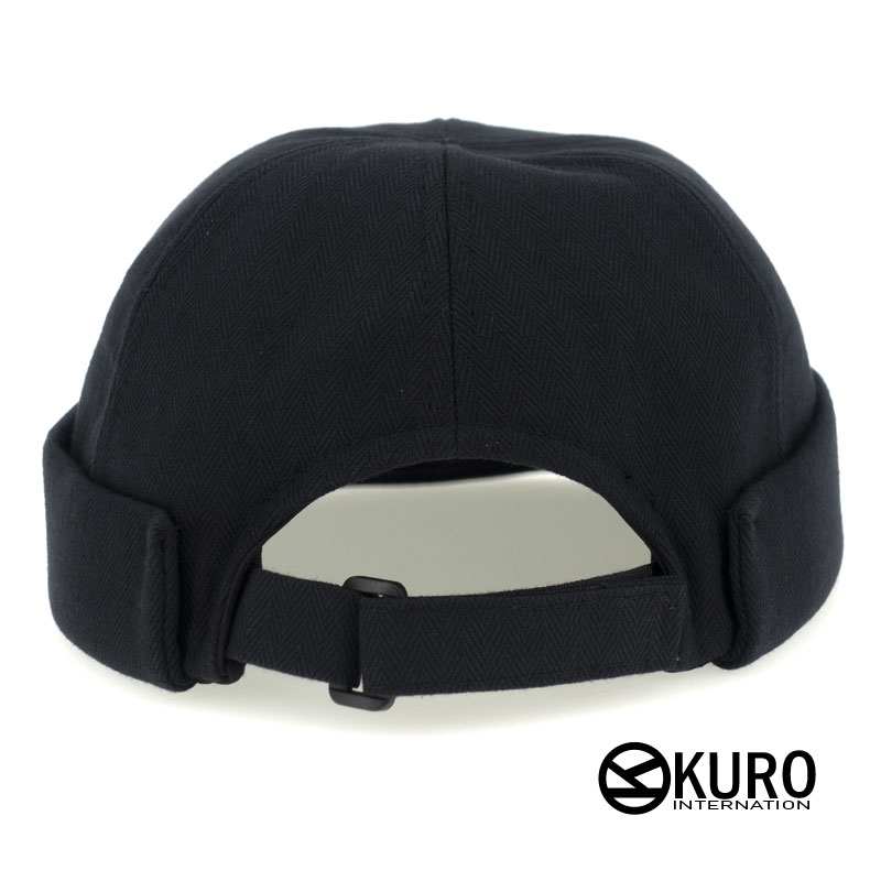 KURO-SHOP 黑色棉質水兵帽 雅痞帽 瓜皮帽 (可客製化)