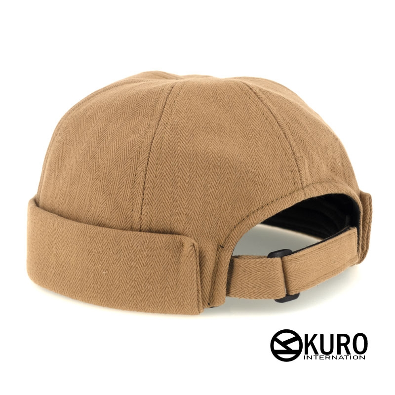 KURO-SHOP 卡其黃色棉質水兵帽 雅痞帽 瓜皮帽 (可客製化)