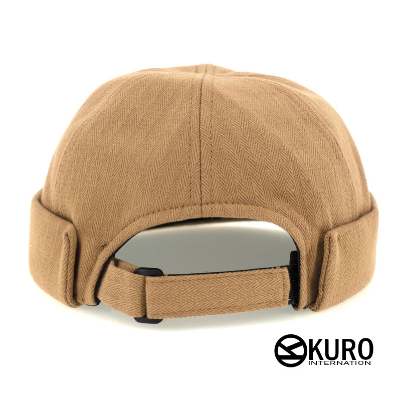 KURO-SHOP 卡其黃色棉質水兵帽 雅痞帽 瓜皮帽 (可客製化)