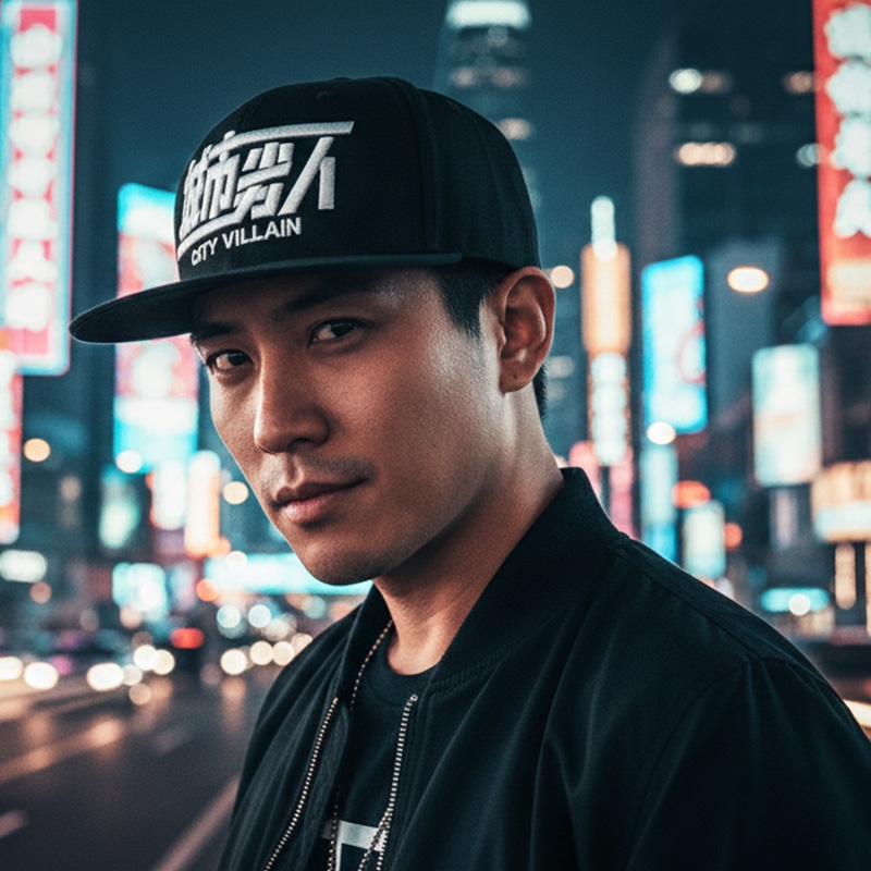 KURO-SHOP 城市劣人 立體繡 潮帽  平板帽-棒球帽(可客製化)