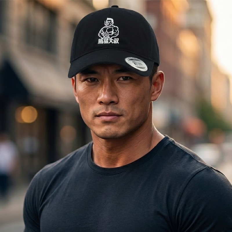 KURO-SHOP 威猛大叔 電繡 老帽 棒球帽 布帽(可客製化)