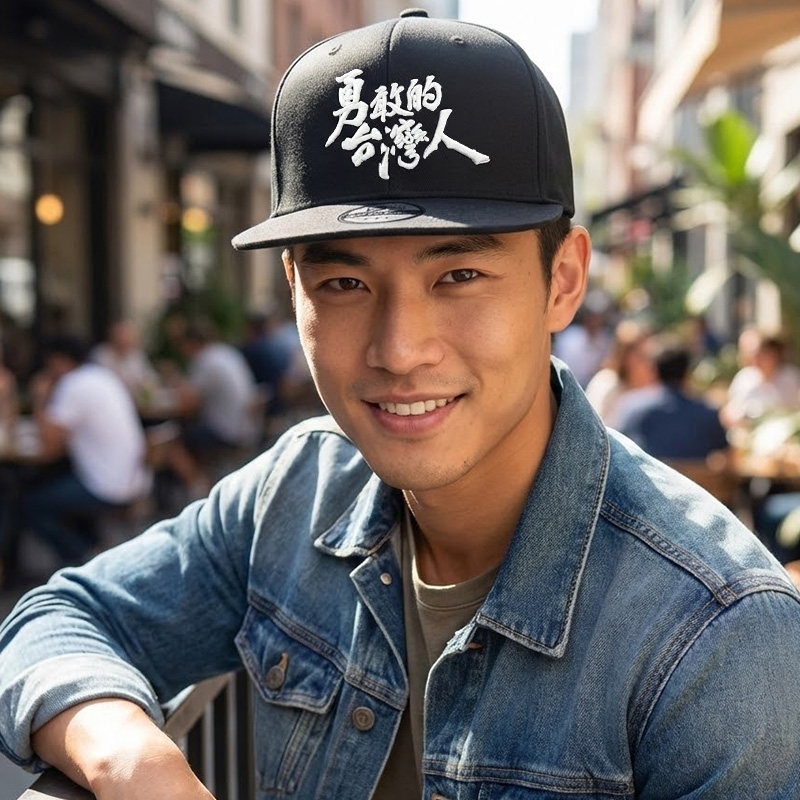 KURO-SHOP 勇敢的台灣人 立體繡 潮帽 平板帽-棒球帽(可客製化)