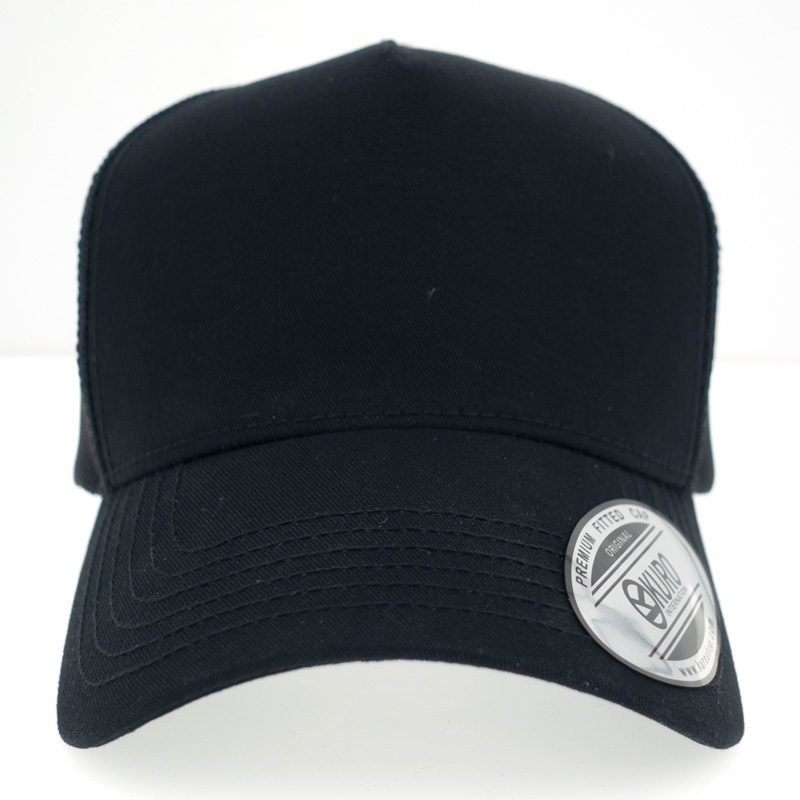 KURO-SHOP 黑色 五片式網帽 (可客製化)