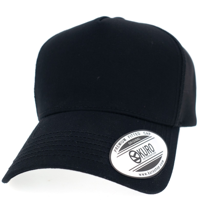 KURO-SHOP 黑色 五片式網帽 (可客製化)