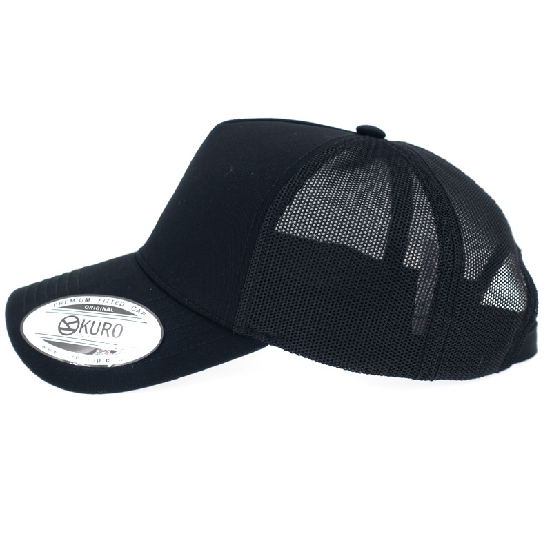 KURO-SHOP 黑色 五片式網帽 (可客製化)