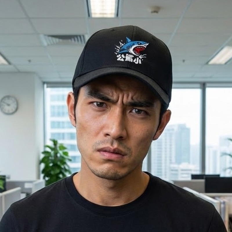 KURO-SHOP 公鯊小 電繡 老帽 棒球帽 布帽(可客製化)