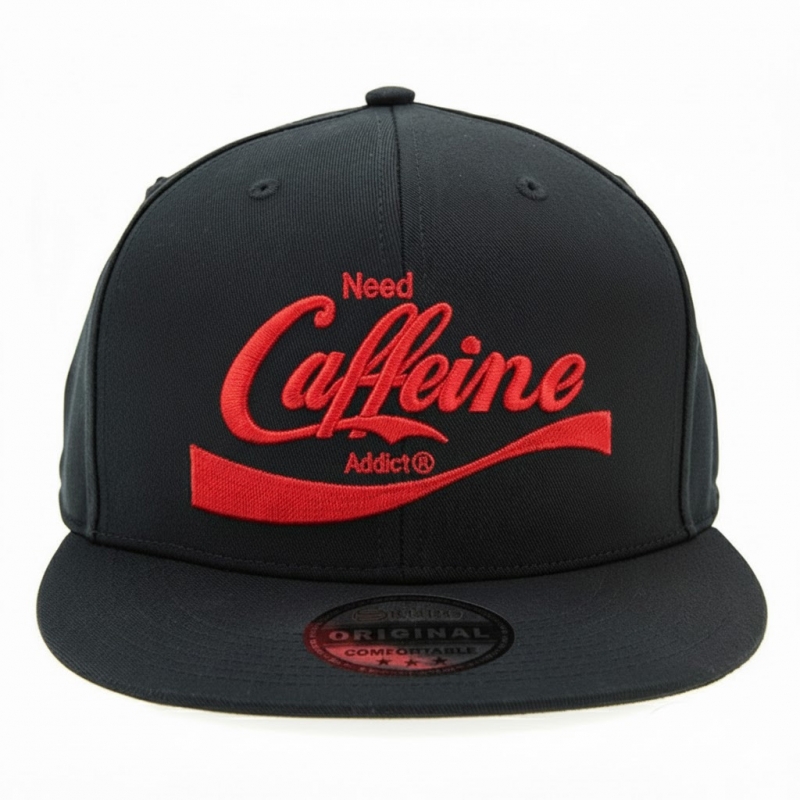 KURO-SHOP Need Caffeine 立體繡 潮帽 平板帽-棒球帽(可客製化)