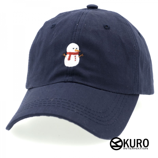 KURO-SHOP 雪人 電繡 老帽 棒球帽 布帽(可客製化)
