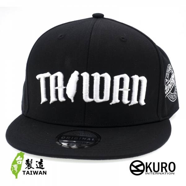 KURO-SHOP TAIWAN 地圖 立體繡 平板帽-棒球帽(可客製化)