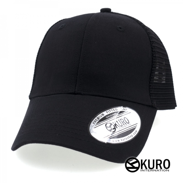 KURO-SHOP-黑色布網帽 老帽棒球帽
