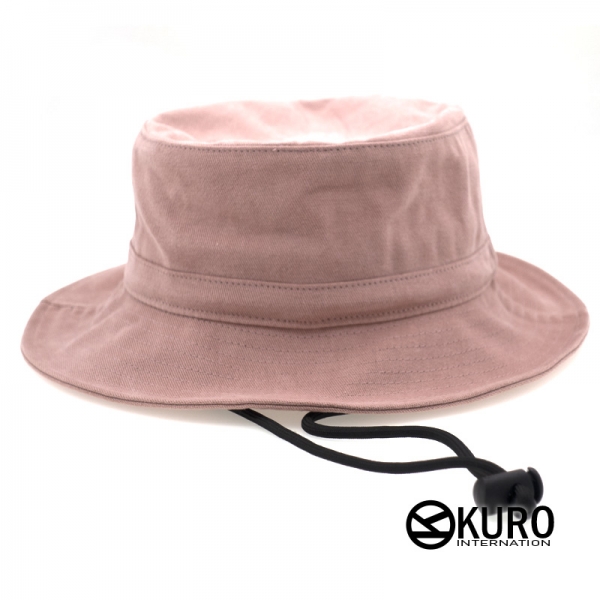 KURO-SHOP 粉紅色水洗棉質漁夫帽(可客製化電繡)