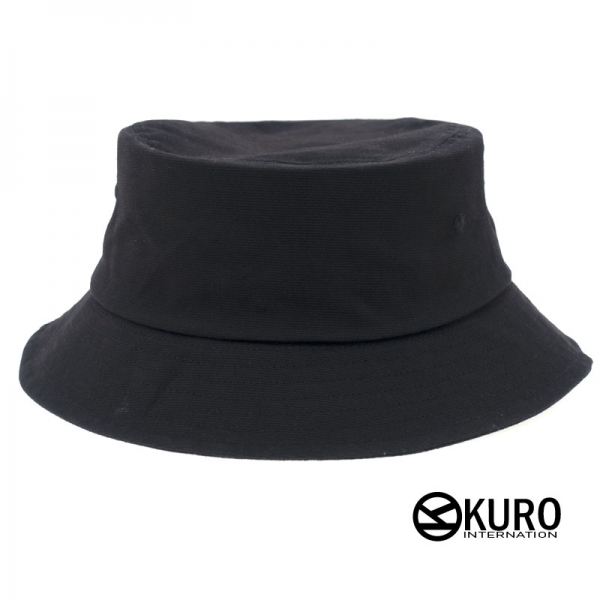 KURO-SHOP 黑色 窄帽沿 漁夫帽(可客製化電繡)