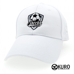 URO-SHOP 白色SOCCER盾老帽 棒球帽 布帽(可客製化)