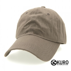 kuro-韓版水洗卡其色老帽棒球帽布帽