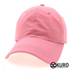 kuro-韓版水洗粉紅色老帽棒球帽布帽