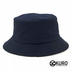 KURO-SHOP 深藍色棉質漁夫帽(可客製化電繡)