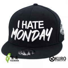 KURO-SHOP I HATE MONDAY立體繡 平板帽-棒球帽(可客製化)