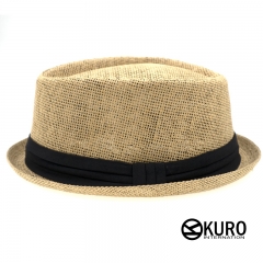 KURO-SHOP-卡色夏日短帽沿紳士草帽(可客製化電繡)