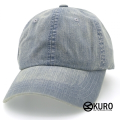 KURO-SHOP-韓版水洗淺牛仔色老帽棒球帽布帽