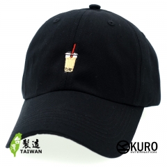 KURO-SHOP 台灣美食 珍珠奶茶 電繡 老帽 棒球帽 布帽(可客製化)