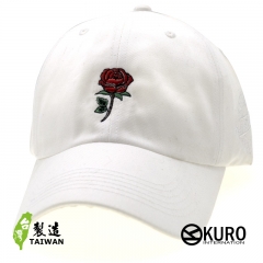KURO-SHOP 玫瑰 電繡 老帽 棒球帽 布帽(可客製化)