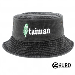 KURO-SHOP 台灣地圖 taiwan漁夫帽(可客製化電繡)