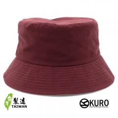 KURO-SHOP 台灣製造 棗紅色棉質漁夫帽(可客製化電繡)