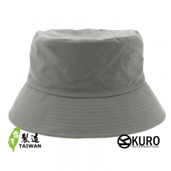 KURO-SHOP 台灣製造 灰色棉質漁夫帽(可客製化電繡)