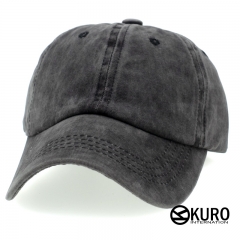 KURO-SHOP 復古水洗 深灰色  兒童 少童 老帽棒球帽