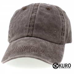 KURO-SHOP 復古水洗 咖啡色  兒童 少童 老帽棒球帽