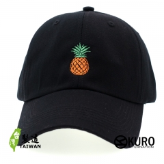 KURO-SHOP 旺來 鳳梨  電繡 老帽 棒球帽 布帽(可客製化)