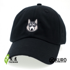 KURO-SHOP 哈士奇  電繡 老帽 棒球帽 布帽(可客製化)