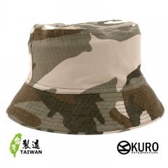 KURO-SHOP 台灣製造 復古迷彩棉質漁夫帽(可客製化電繡)