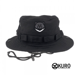 KURO-SHOP 黑色 台灣黑熊 漁夫帽 奔尼帽 (可客製化電繡)