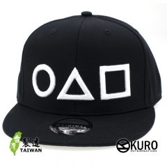 KURO-SHOP 圈圈 三角 四方型 立體繡 潮帽  平板帽-棒球帽(可客製化)