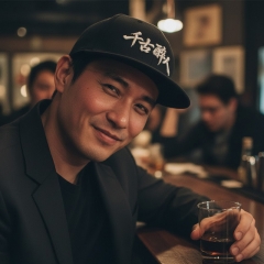 KURO-SHOP 千古醉人 立體繡 潮帽  平板帽-棒球帽(可客製化)