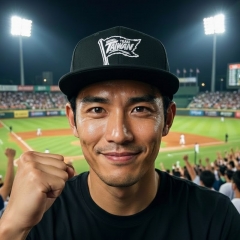 KURO-SHOP  復古花紋 Taiwan 潮帽  平板帽-棒球帽(可客製化)