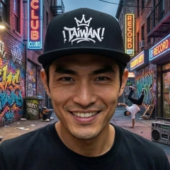 KURO-SHOP  !TAIWAN! 王冠字樣 立體繡 潮帽  平板帽-棒球帽(可客製化)